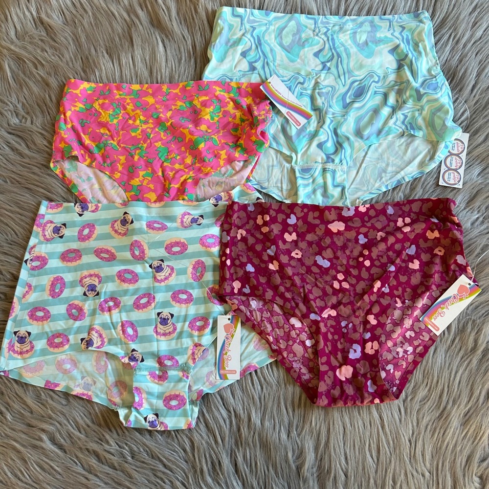 Cheek Boss Underwear Panty Womens Size Medium Bundle Lot Of 4 Panties Stretchy
